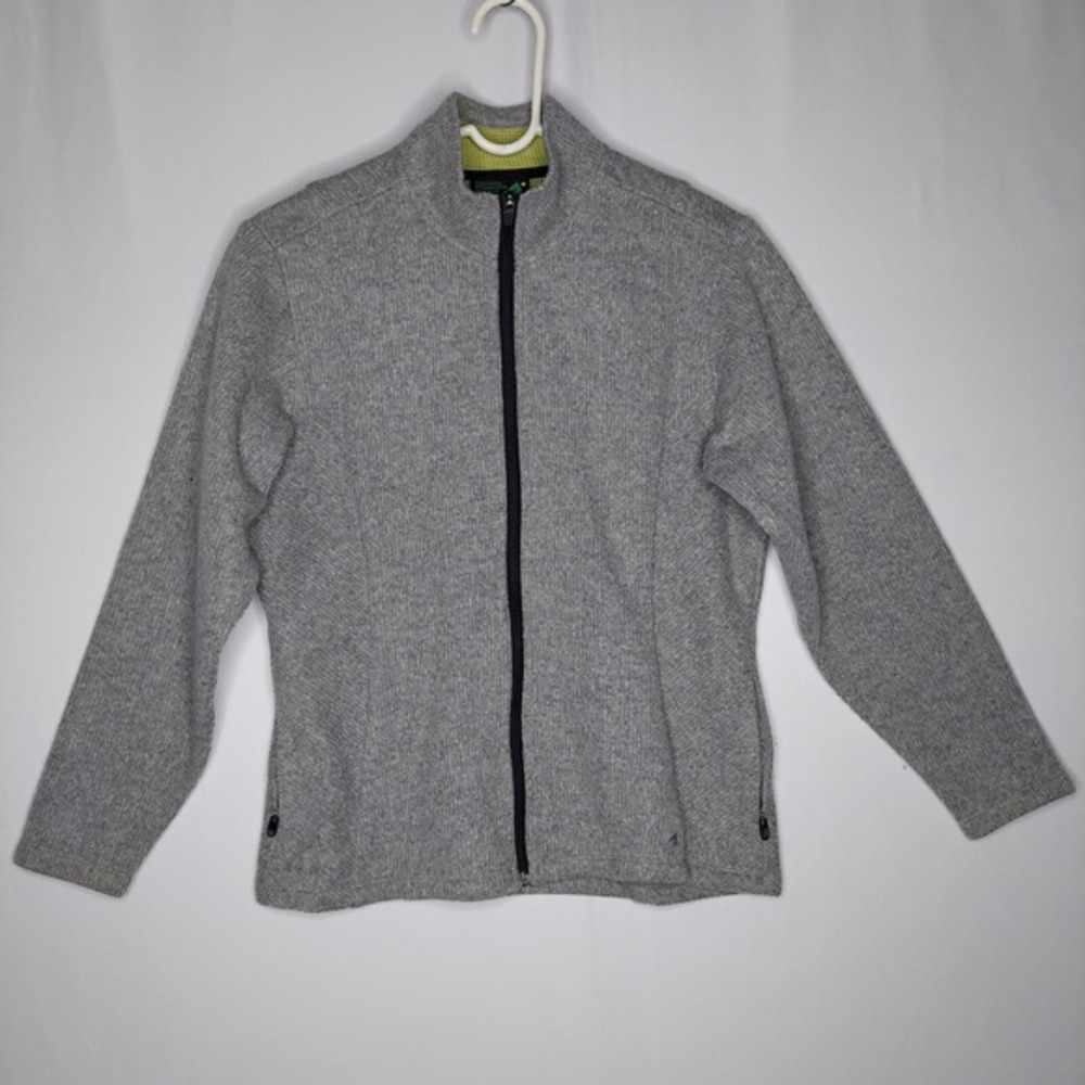 Eastern Mountain Sports Women Wool Jacket Medium Active Gray Textured